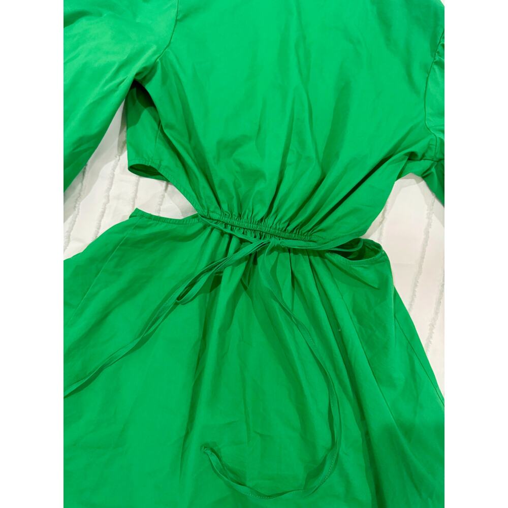 Brat Green Cutout Mini Dress Sz XS O Ring Festival Rave Coachella Indie Sleaze - Picture 8 of 13